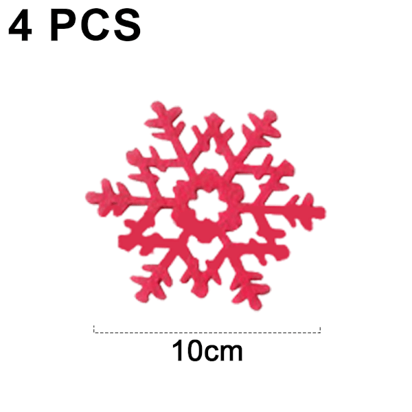 4 st Julgransunderlägg i Filt, Snöflinga-Stil red