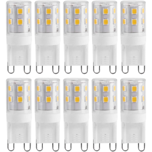 10st G9 2W 16LED Mini LED-lampor, keramisk bas Ögonskydd Dimbar design LED-lampor, energibesparande 30 Watt Halogen Ekvivalent för