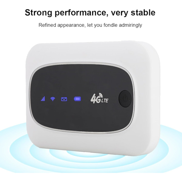 Bärbar Wifi Wifi Router Abs 4G Wifi Modem Router Bärbar hotspot för Europa och Asien (svart) (Vit)