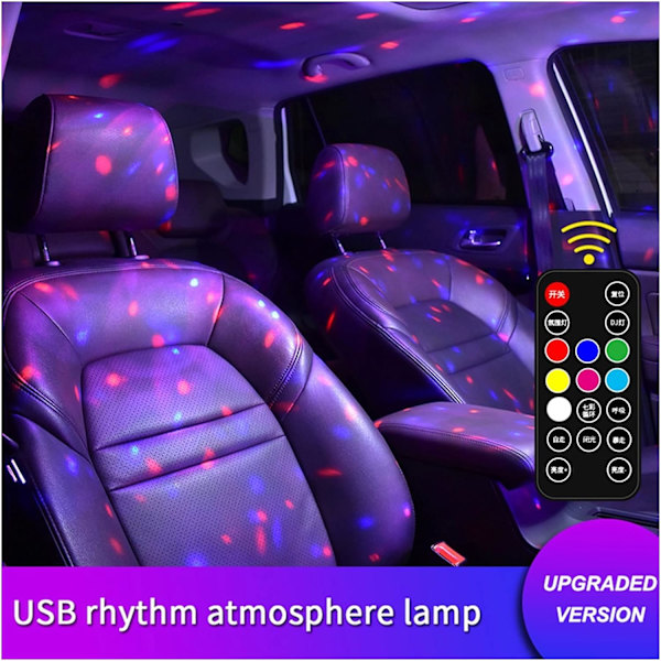 Solnedgångslampa Car Atmosphere Lights, Ambient Lamp med Flerfärgad, Portabelt dekorativt ljus för hemmet för Self-Media Light (Emitterande färg: Nej