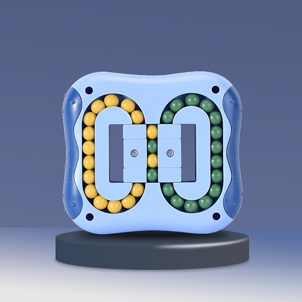 IQ-spel roterande finger Rubiks kub-spel Rubiks kub-pussel fingertoppsleksak hjärnpussel för att lindra stress hjärnpirrande blå