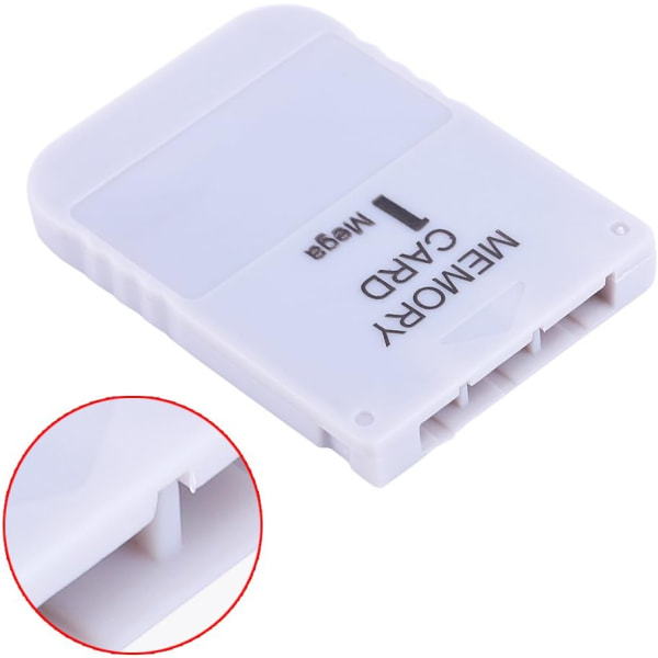 PS1 Minneskort Playstation 1 Minneskort Plast Vit 1Mb Memory Card Stick För Playstation 1 One Ps1 Game