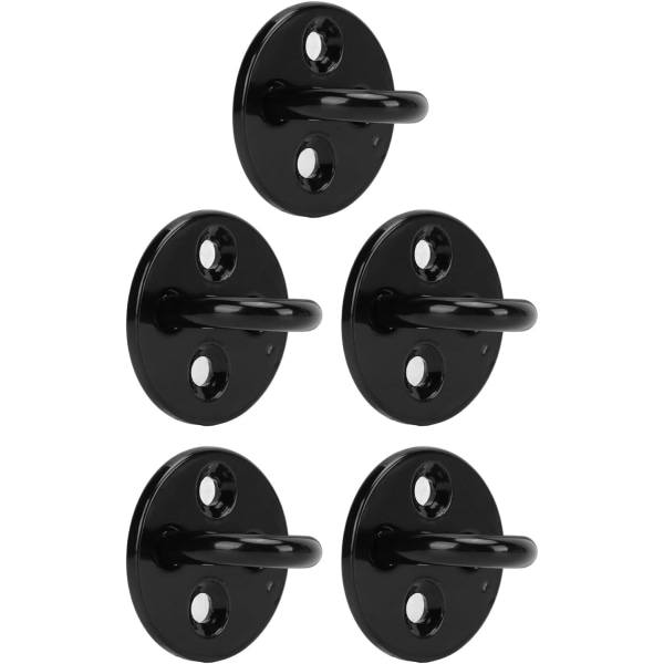 Eye Plate Augenplatte Schwarz Rostfritt Stål 304 5 Styck Eye Plate Förtjockad Svart Rostfritt Stål Förstärkt belastningsbärande Heavy Duty Pad Eye Plate Rund