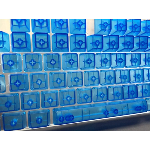 104 tangenter Translucidus Keycap Transparent ABS Tomma Keycaps Keycaps För switchar Mekaniskt speltangentbord (Färg: Blå)