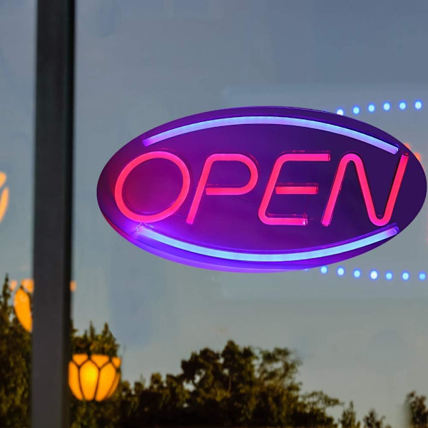 LED-neonskyltar, ÖPPNA bokstäverformade hängande LED-neonljusbutiksskyltar, USB driven LED-nattlampa för hemmafestbutik Bröllopsfödelsedag