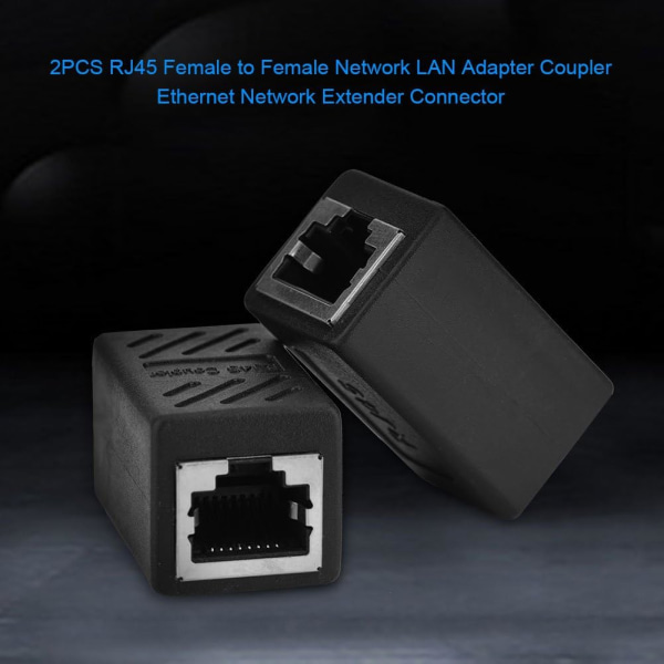 Ethernet Lan Cat6 Ethernet skärmad kapsling Svart 2st Rj45 hona till hona nätverksadapter för nätverksadapter Ethernet nätverksförlängningskontakt