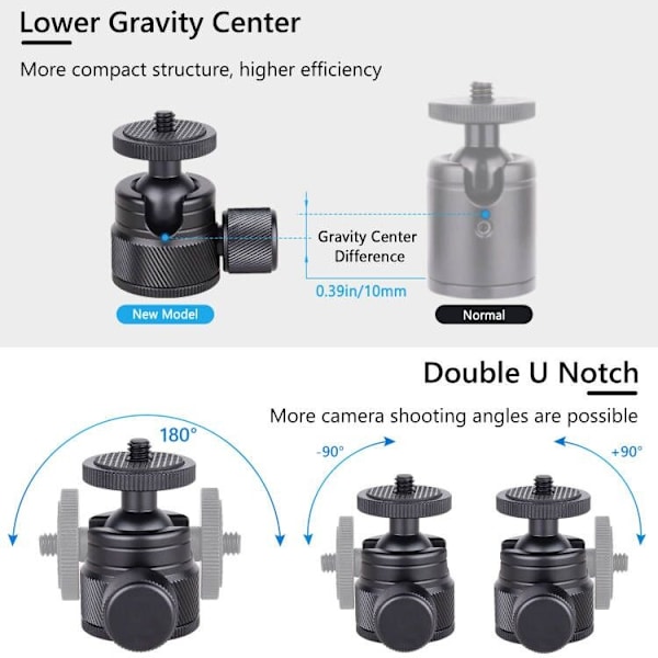 Artcise GH7 CNC-legering Gimbal Pan Head Panoramiskt stativ Head Carbon Pan Head Ultrastabilt gimbal Pan Head 720 graders roterande panorama Pan Head