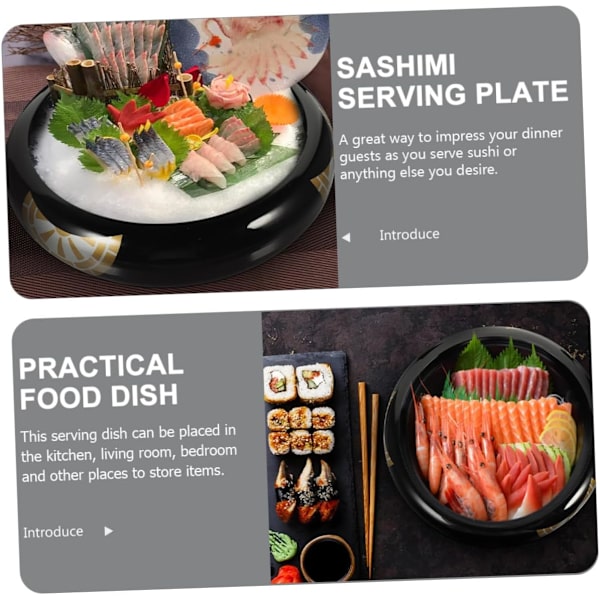 servis bestick Sashimi Tallrik Hem Sushi Tallrik Praktisk Sushi Tallrik Sushi Serveringsbricka Sushi Container Sushi Display Tallrik Japansk Sashimi Maträtt