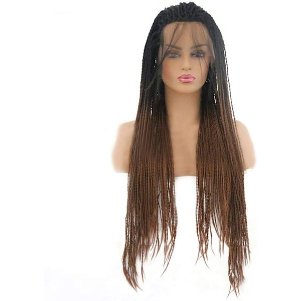 Hårförlängningar Fashian T Färg Långt rakt hår Gradientfärg Liten Scorpion Dirty Wig Front Spetsperuk (Färg: Fotofärg, Storlek: 22