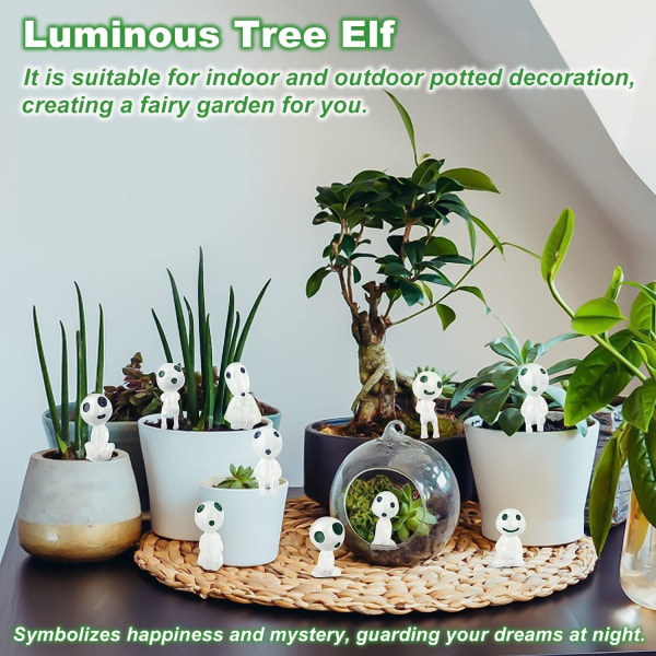 30 stycken Forest Spirit Trädgårdsdekoration, självlysande trädgårdsdekorationsfigurer alver, miniatyr självlysande trädalver, trädalverfigurer, mini