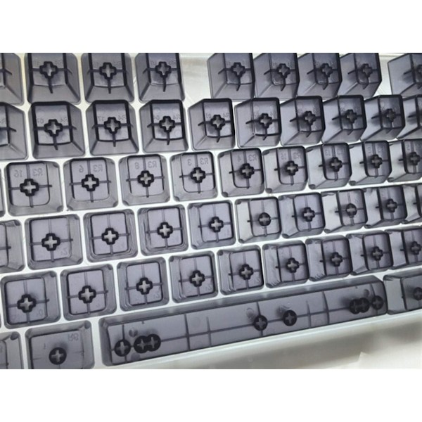 104 tangenter Translucidus Keycap Transparent ABS Tomma Keycaps Keycaps För switchar Mekaniskt speltangentbord (Färg: Blå)