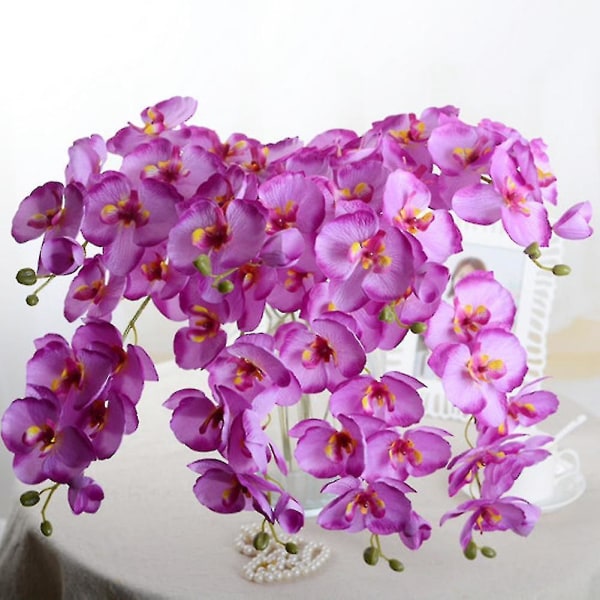 1 st konstgjord blomma fjäril orkidé Trädgård bröllopsfest Skrivbordsdekor