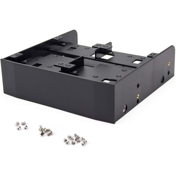5,25 till 3,5 Dual Drive Bay 2,5" / 3,5" HDD/SSD till 5,25" För CD Dvd Rom Optical Engineering Plastics Svart 2,5/3,5/5,25 Floppy Computer Montering