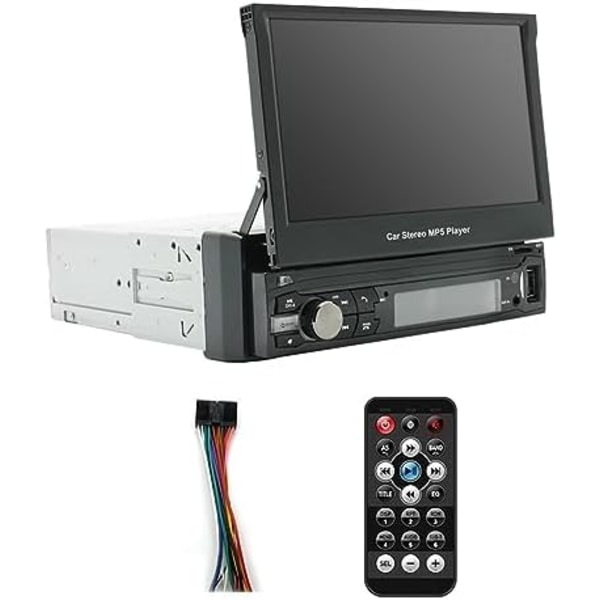 4-kanals 45-W-Autoradio, MP5-spelare, plast, Bluetooth radio, multimediaspelare med infällbar 7 pekskärm för bilen svart