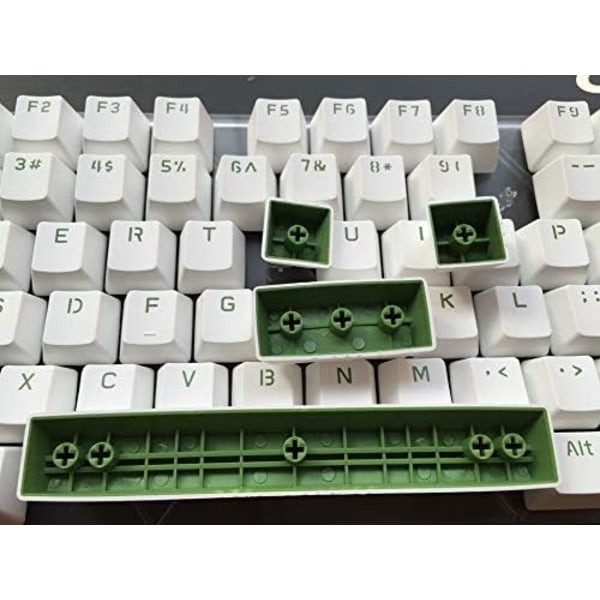 Double Shot 108 Key Complete Set Vit Gröna Ord PBT Keycap Profile För Switchar Mekaniskt speltangentbord (Färg: 108 Key)