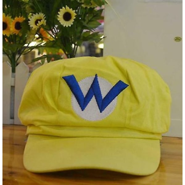 Anime Super Hat Hat Luigi Brothers Print Cosplay Tecknad Baseball Kostym Vuxen Hatt Gul
