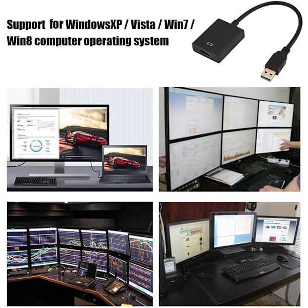 Plastic USB 3.0 till Vedio extern adapter konverterare överföringskabel för pc/laptop/hdtv Vedio adapterkabel för bärbar dator