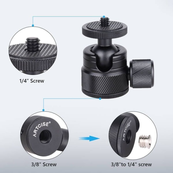 Artcise GH7 CNC-legering Gimbal Pan Head Panoramiskt stativ Head Carbon Pan Head Ultrastabilt gimbal Pan Head 720 graders roterande panorama Pan Head