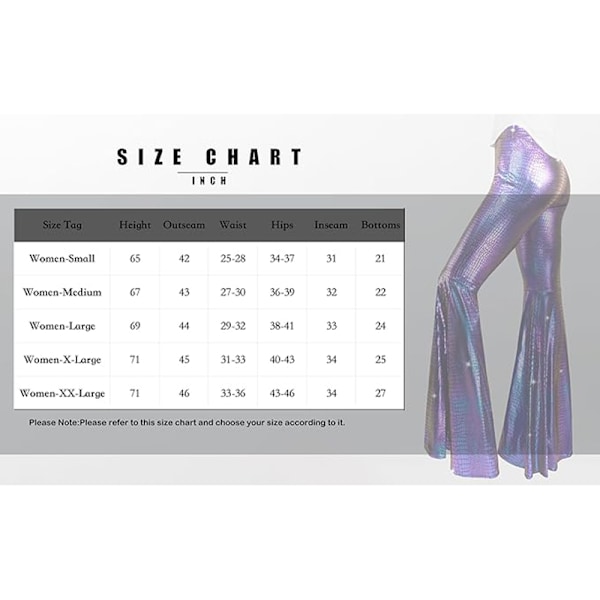 Disco Outfit 70'erne 80'erne Prom Glitter Flare Jumpsuit Party Kostume Halloween Cosplay Til Voksne Kvinder Q1 M