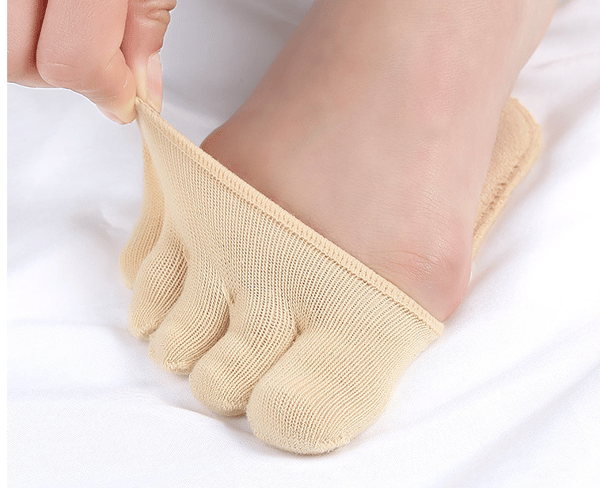 1 par tåavdelare Elastiska fotvårdshalvsula Beige