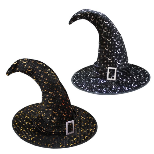 Halloween Witch Wizard Hat Klassisk cap Huvudbonad gold