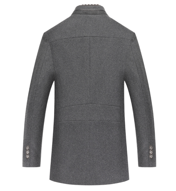 Slim Fit Vinter varm kort yllerock för män blue L