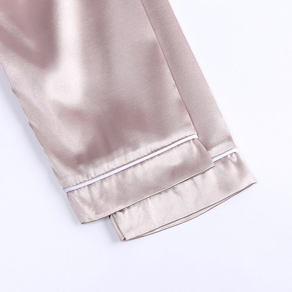 Satin Pyjamas Set i Siden, Kortärmad, Barnkläder för Sovkläder apricot 130