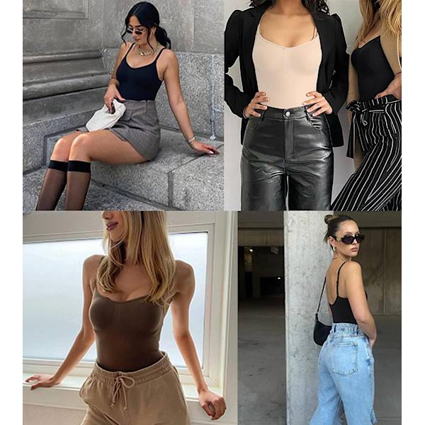 V-ringad Body Shapewear för kvinnor Coffee M