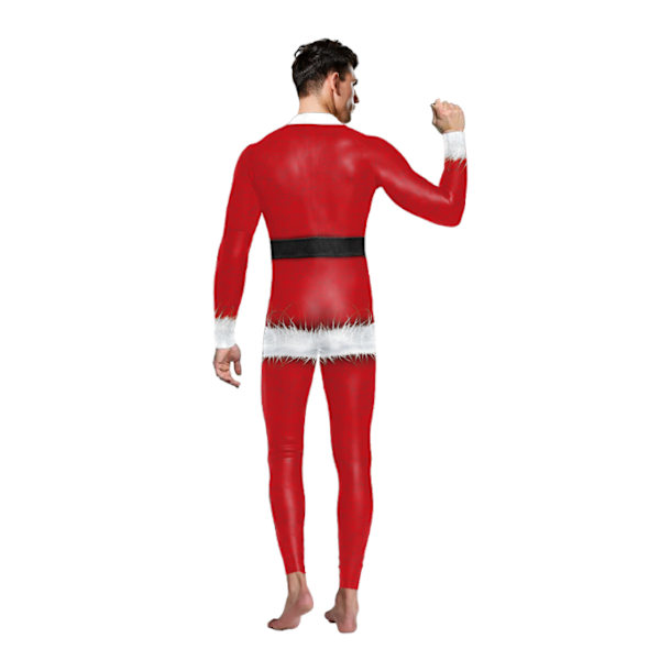 Herr jul bodysuit kostym 3D Print Cosplay Jumpsuit M