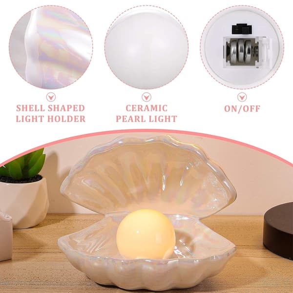 Shell Pearl Light LED Accentlampa Bärbar Nattlampa white