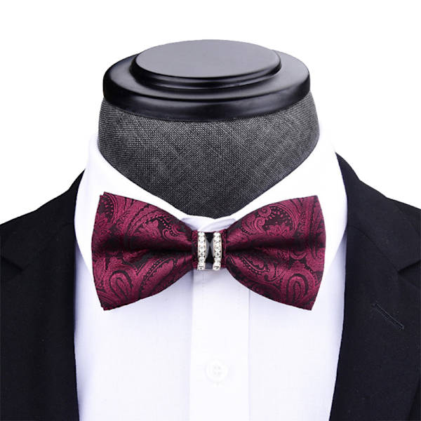 Forhåndsknyttede slips for menn til bryllup, fest, fancy, enkle, justerbare slips Red 2