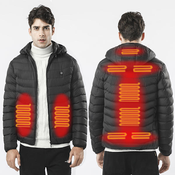 Miesten lämmitettävät takit, lämmitettävät talvitakit, huppari 2XL