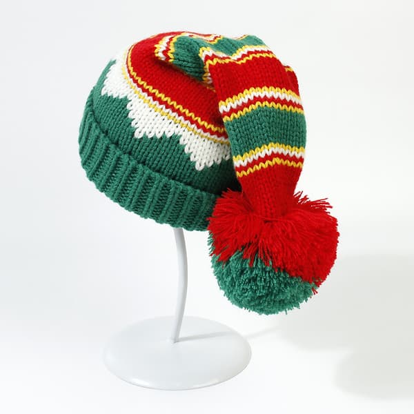 Julstickade mössor - Elf Stickad Jultomte Stickad Mössa med Pompom för Vuxna Barn Kid