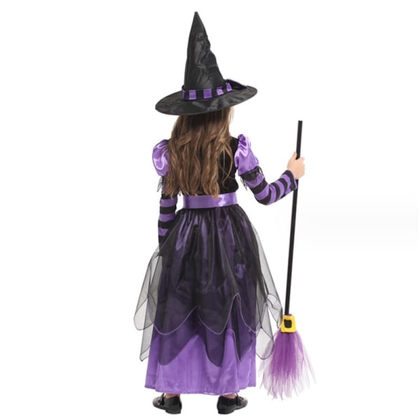 Halloween Carnival Party Kids' Witch Costume Klänning för föreställningar och Cosplay S