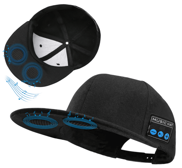 Mössa med Bluetooth högtalare Justerbar Bluetooth hatt Navy blue