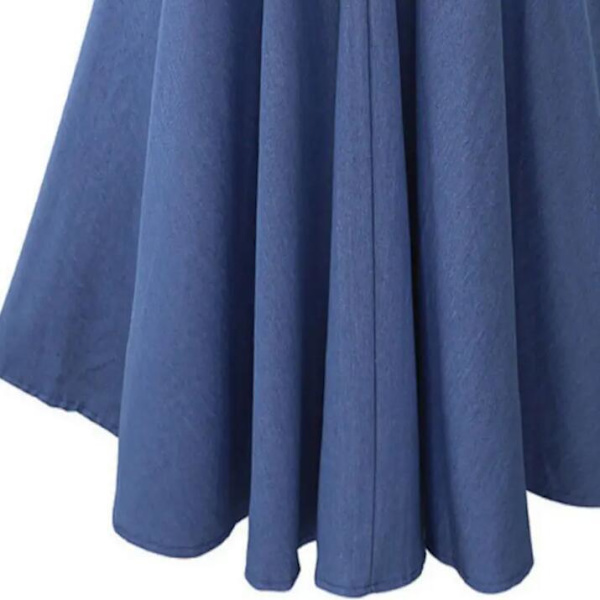 Damklänning Vintage Hög Midja A-Linje Fladdrande Midi Kjolar