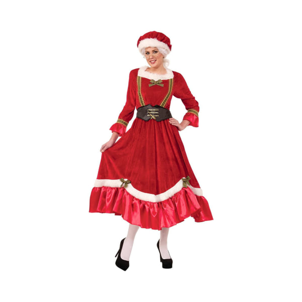 Mrs. Claus Kostym för kvinnor Outfit jul Vuxen tomteklänning Red L