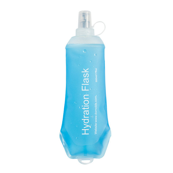 TPU Foldbar Løbe Vandflaske, Blød Vandflaske Blue 500ML