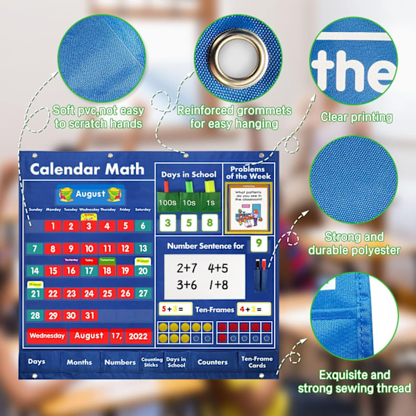 Daglig Matematik Kalender Fickdiagram, 38\" x 43\"