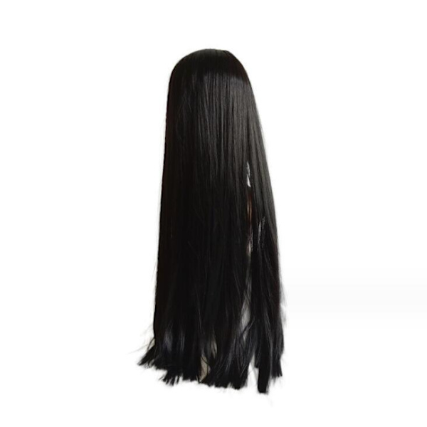 Langt, rett syntetisk parykk for kvinner Black