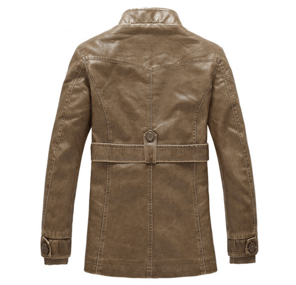 Ståkrage för män i Pu-läderjacka brown XL