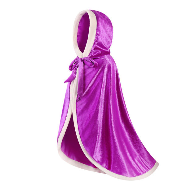 Girls Dress Up Hodded Cape Kostym för Princess Cloaks purple 120