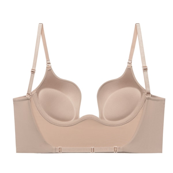Dam BH med Låg Rygg, Djup U-ringning Beige L