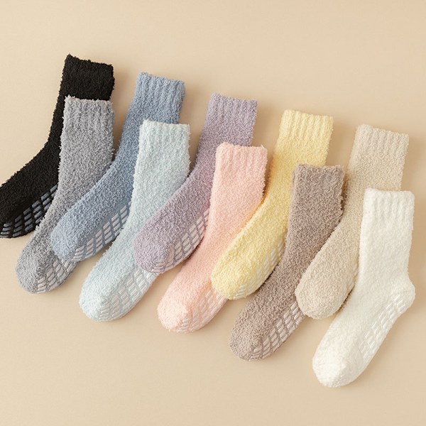 Vintermjuka tofflor strumpor, plysch sovfooties 1 par White