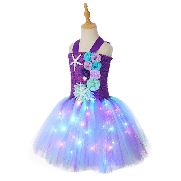 Jentenes Havfruekostyme Havfrue Lysende Tutukjole Purple S