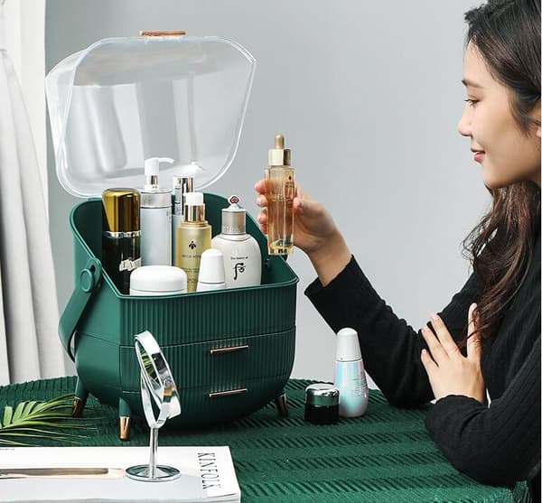 Makeup-organizer til bordplade Skincare Organizer Pink