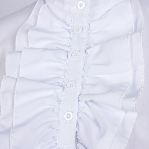 Dam Blus i Viktorianisk Stil, Långärmad, Gotisk Topp White M