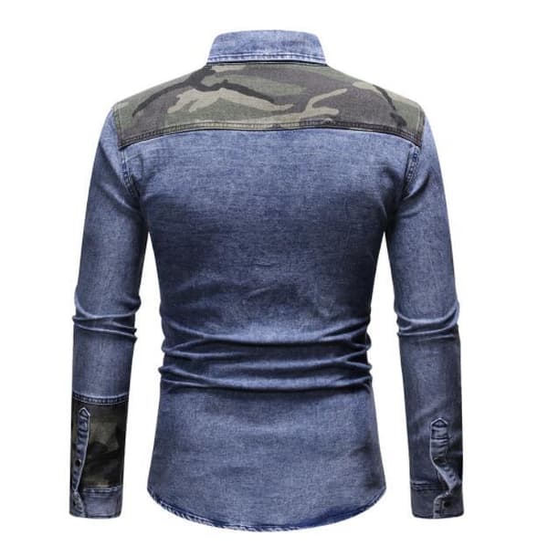 Långärmade casual för män blue L