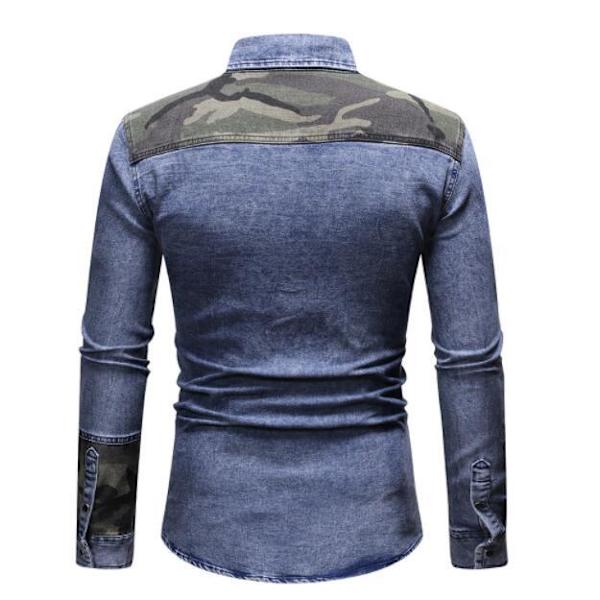 Långärmade casual för män blue M