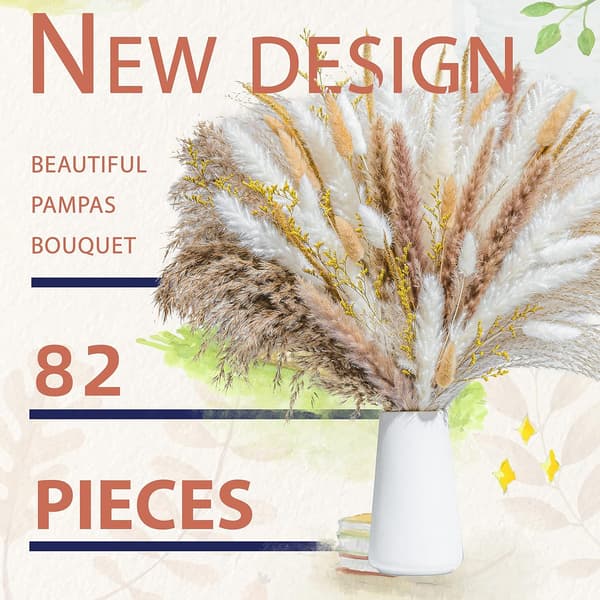 82 st Natural Pampasgräs Bukett Bröllopsdekoration Blommor 82PCS